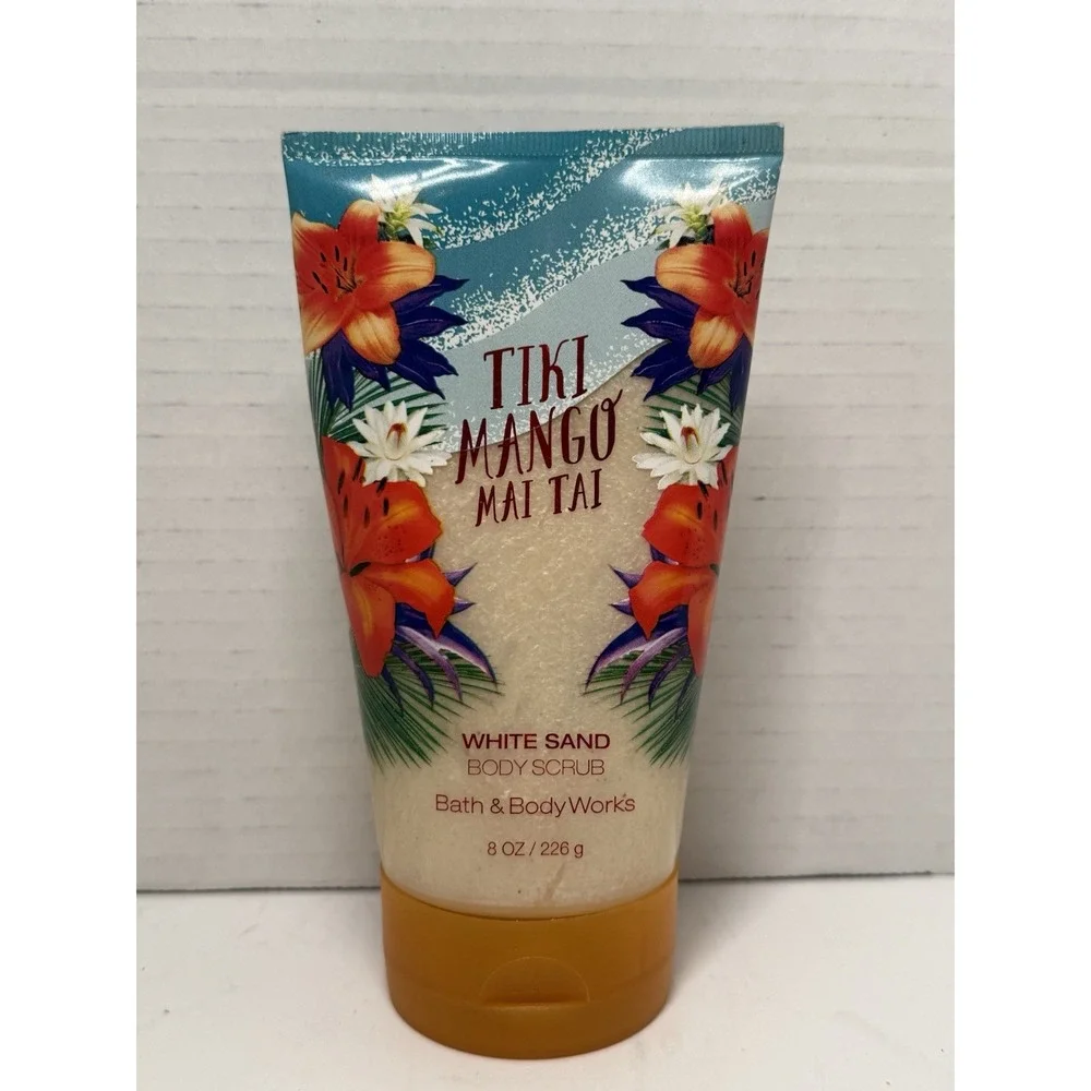 New Bath & Body Works Tiki Mango Mai Tai White Sand Body Scrub RARE 8 Oz